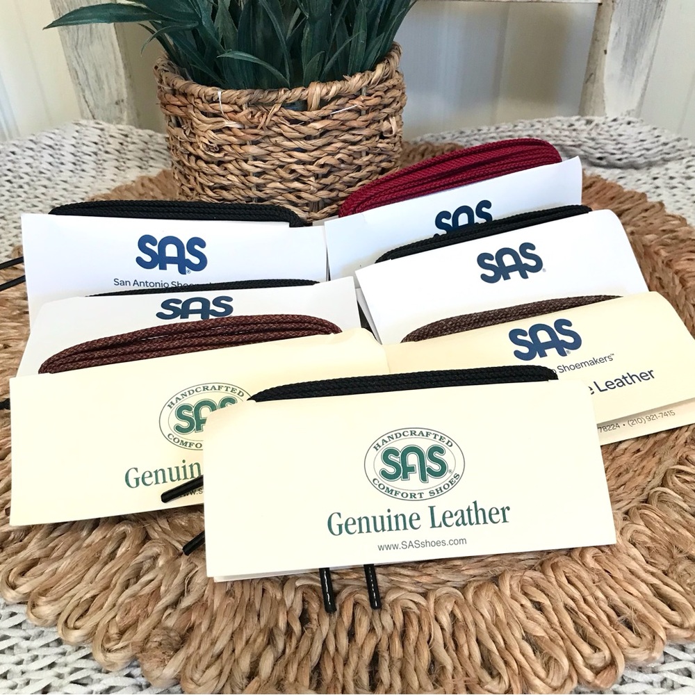 SAS Leather Shoe Laces 7 Pair Assorted Colors NWT